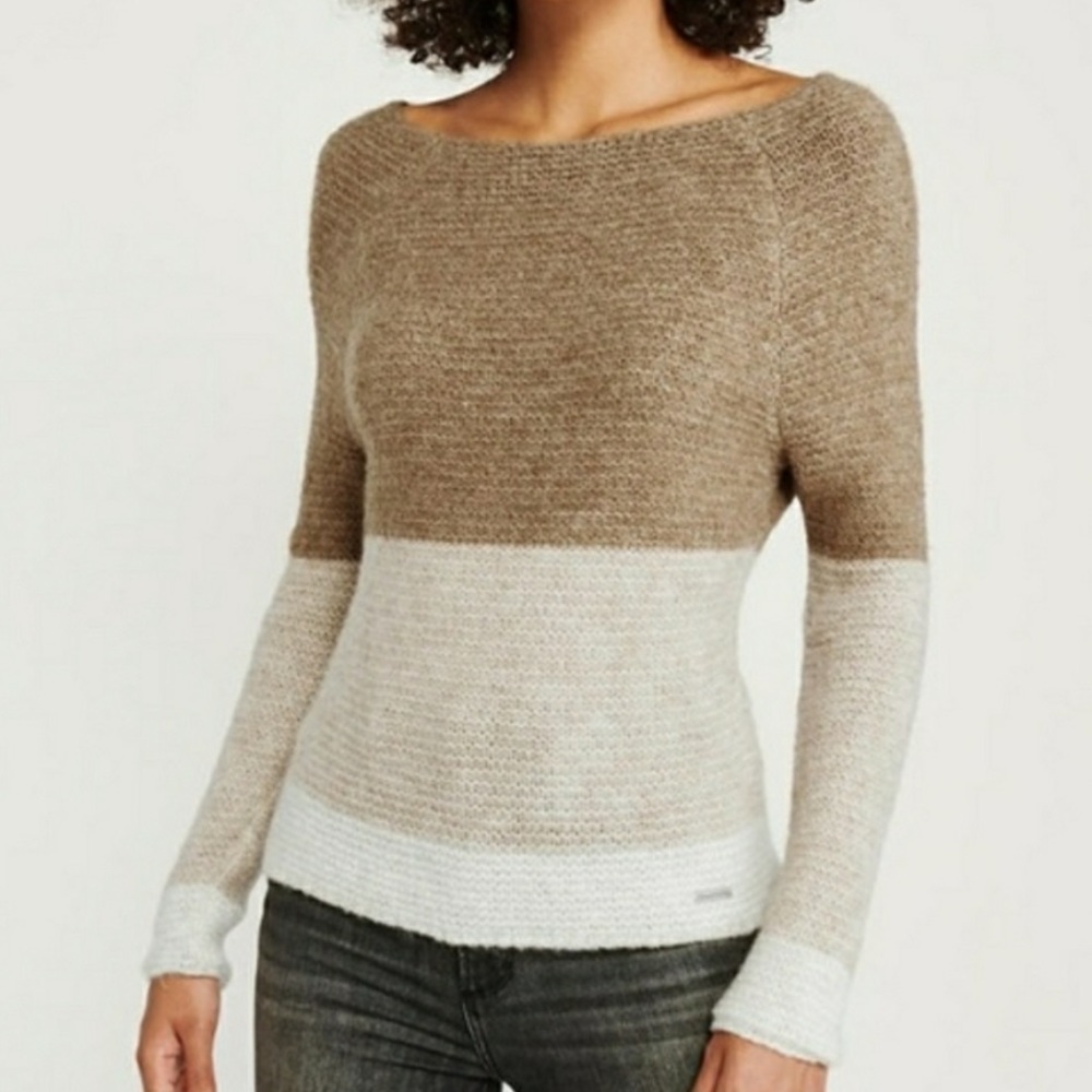 Abercrombie Boat Neck Color Block Sweater